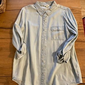 JOIE soft chambray button down denim top shirt